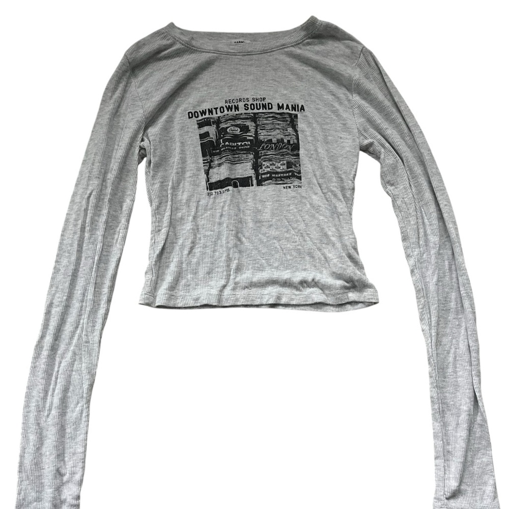 Garage Gray Long Sleeve Graphic Top Downtown Sound Mania